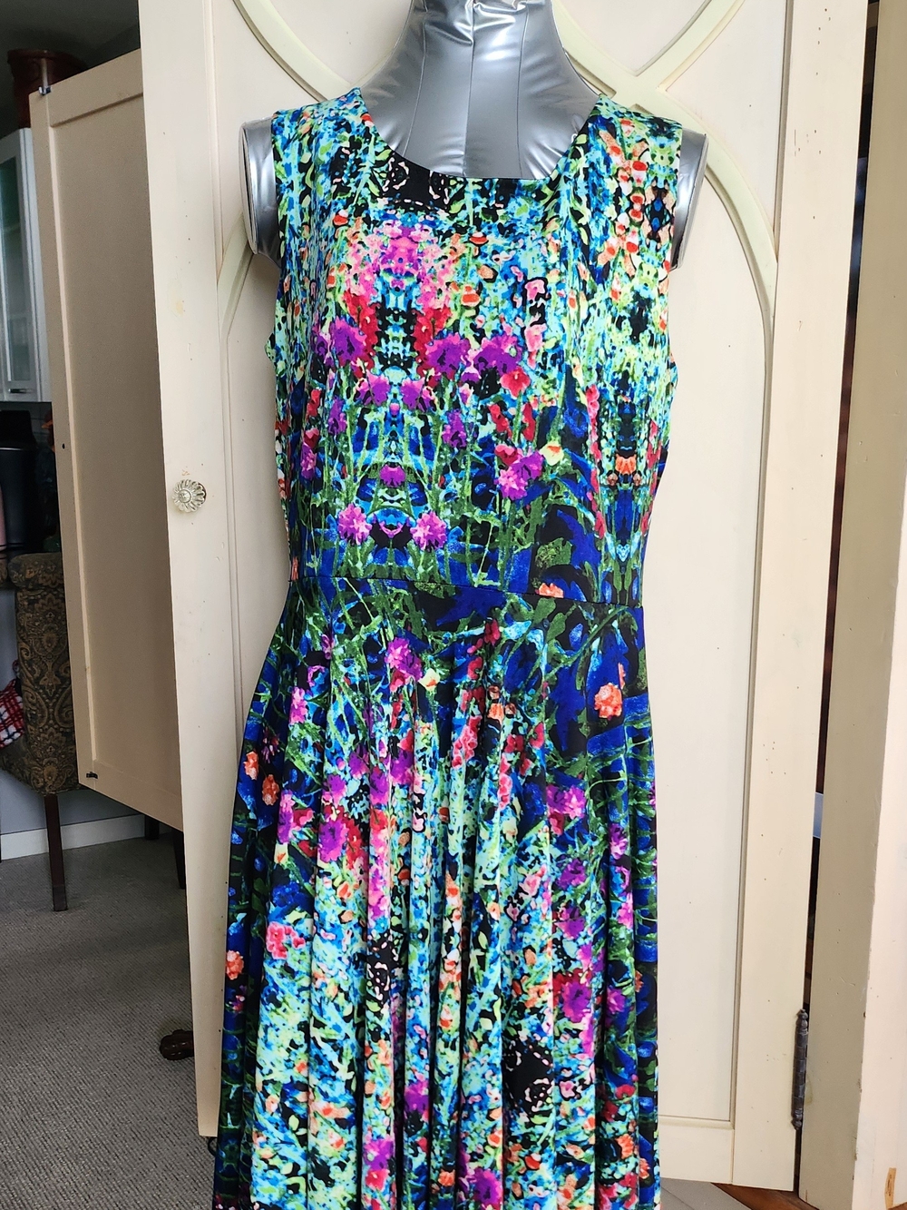 Cynthia Rowley Vibrant Floral Midi Dress - Blue Multi